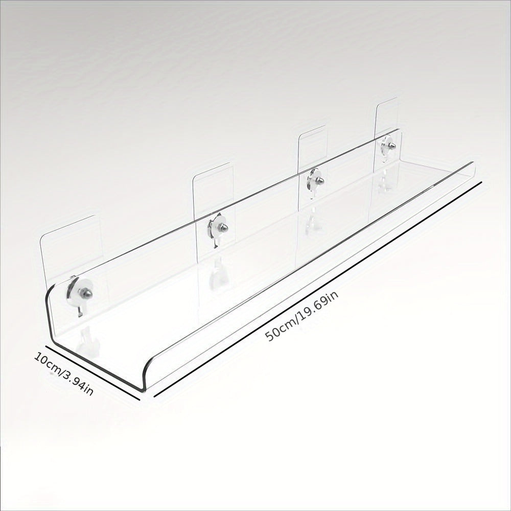VinylEcke: Wall Shelf Bathroom – robust, transparent vinyl shelf, multifunctional & freestanding without drilling for personal care products