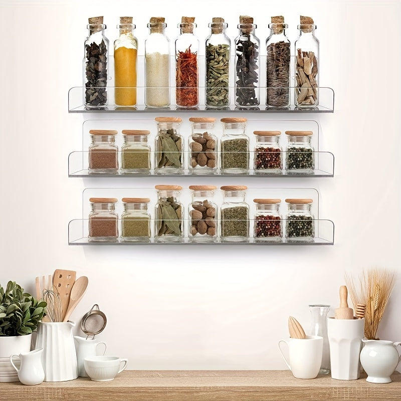 VinylEcke: Wall Shelf Bathroom – robust, transparent vinyl shelf, multifunctional & freestanding without drilling for personal care products