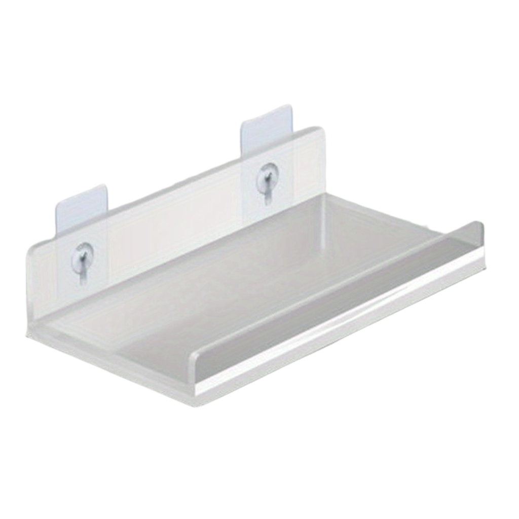 VinylEcke: Wall Shelf Bathroom – robust, transparent vinyl shelf, multifunctional & freestanding without drilling for personal care products