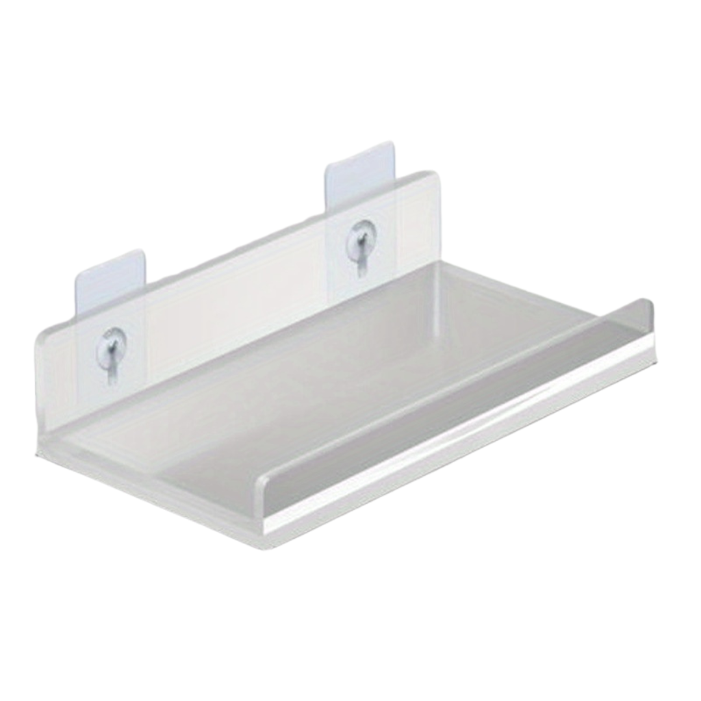 VinylEcke: Wall Shelf Bathroom – robust, transparent vinyl shelf, multifunctional & freestanding without drilling for personal care products