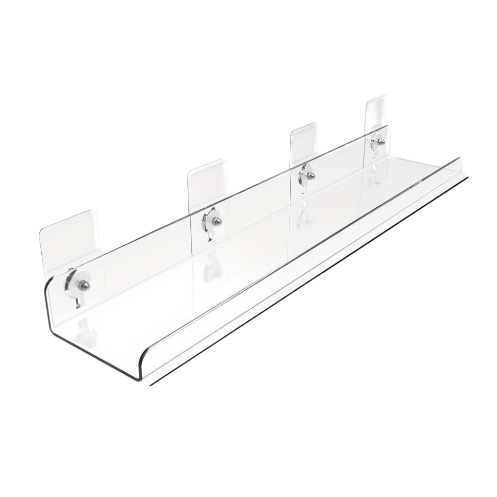VinylEcke: Wall Shelf Bathroom – robust, transparent vinyl shelf, multifunctional & freestanding without drilling for personal care products