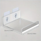 VinylEcke: Wall Shelf Bathroom – robust, transparent vinyl shelf, multifunctional & freestanding without drilling for personal care products