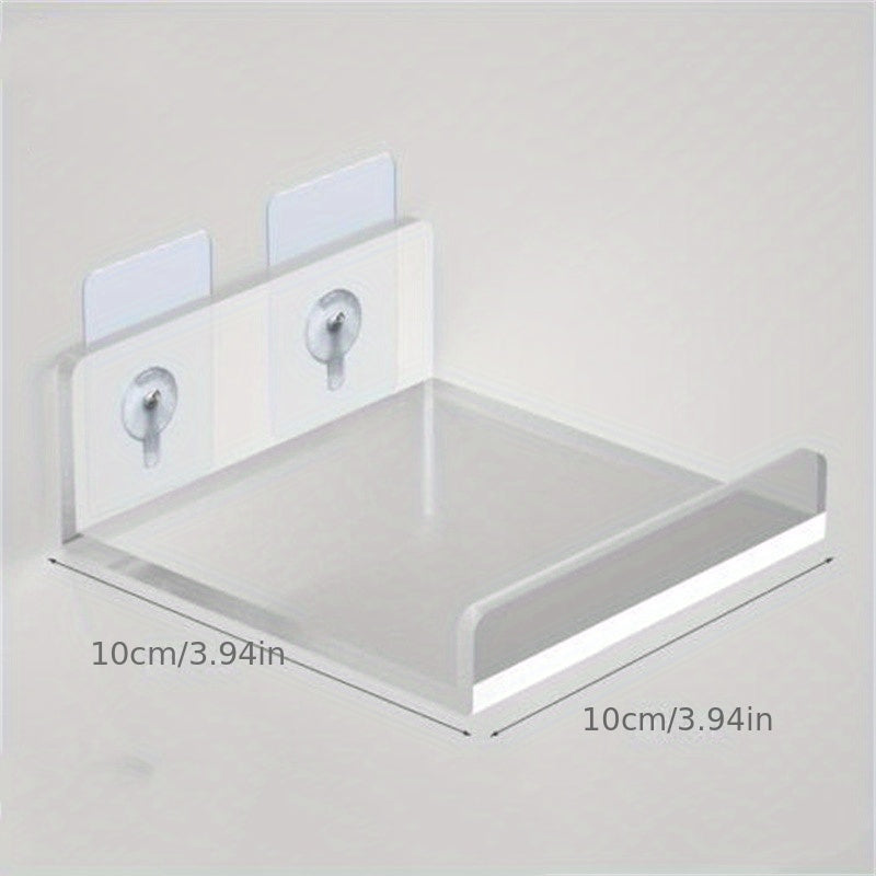 VinylEcke: Wall Shelf Bathroom – robust, transparent vinyl shelf, multifunctional & freestanding without drilling for personal care products