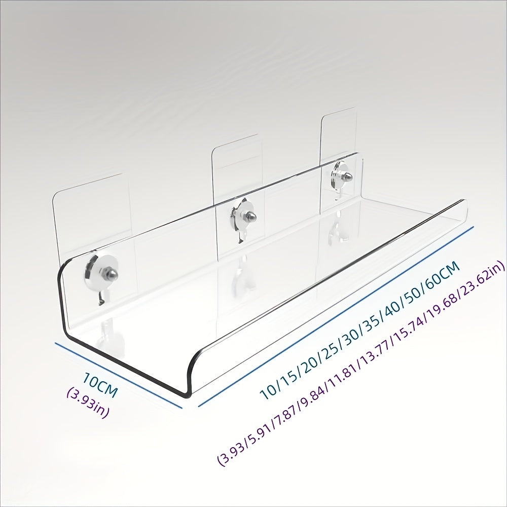 VinylEcke: Wall Shelf Bathroom – robust, transparent vinyl shelf, multifunctional & freestanding without drilling for personal care products