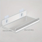 VinylEcke: Wall Shelf Bathroom – robust, transparent vinyl shelf, multifunctional & freestanding without drilling for personal care products