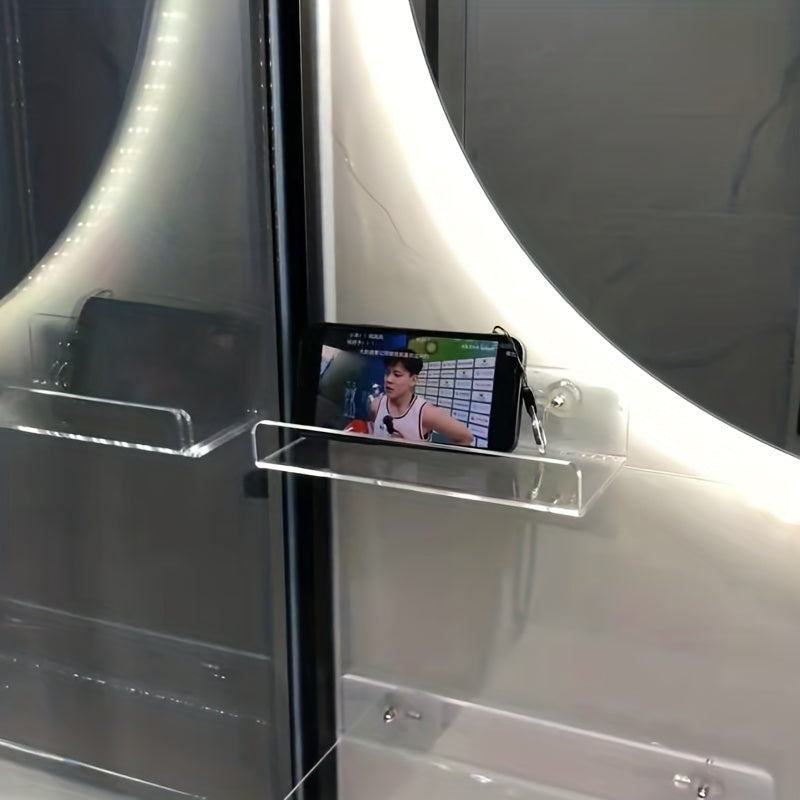 VinylEcke: Wall Shelf Bathroom – robust, transparent vinyl shelf, multifunctional & freestanding without drilling for personal care products