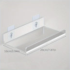VinylEcke: Wall Shelf Bathroom – robust, transparent vinyl shelf, multifunctional & freestanding without drilling for personal care products