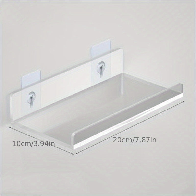 VinylEcke: Wall Shelf Bathroom – robust, transparent vinyl shelf, multifunctional & freestanding without drilling for personal care products