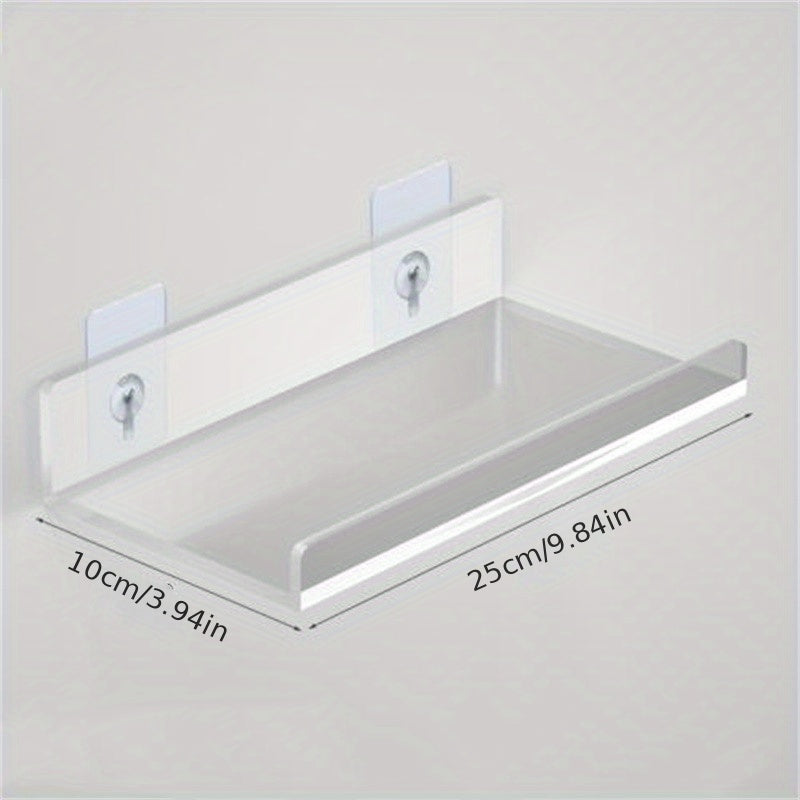 VinylEcke: Wall Shelf Bathroom – robust, transparent vinyl shelf, multifunctional & freestanding without drilling for personal care products