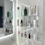 VinylEcke: Wall Shelf Bathroom – robust, transparent vinyl shelf, multifunctional & freestanding without drilling for personal care products