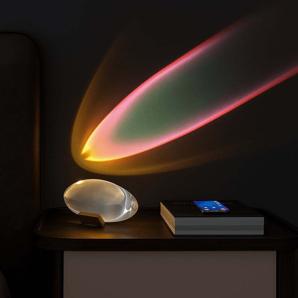VitraEye: Transparent Glass Table Lamp LED with Adjustable Brightness – for Living Room & Office