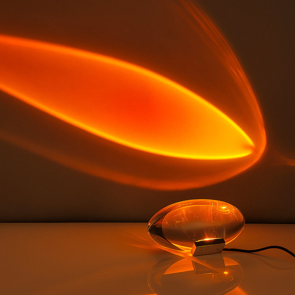 VitraEye: Transparent Glass Table Lamp LED with Adjustable Brightness – for Living Room & Office