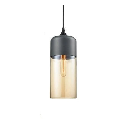 VitraGlow: Glass & Wood Pendant Light – Elegant Design Light for Living Room & Dining Room
