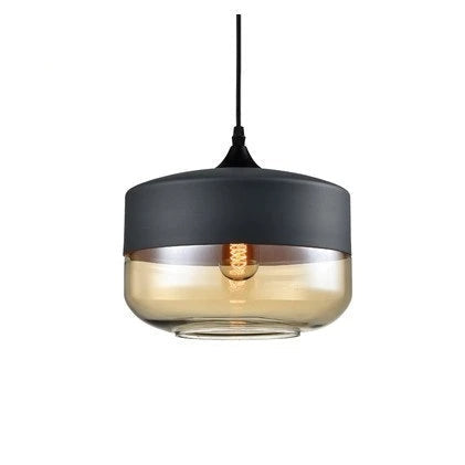 VitraGlow: Glass & Wood Pendant Light – Elegant Design Light for Living Room & Dining Room