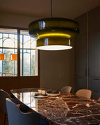 VitraGlow: Glass Pendant Light in Modern Design – Two-Tier Hanging Lamp for Living Room & Dining Room