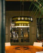VitraGlow: Glass Pendant Light in Modern Design – Two-Tier Hanging Lamp for Living Room & Dining Room