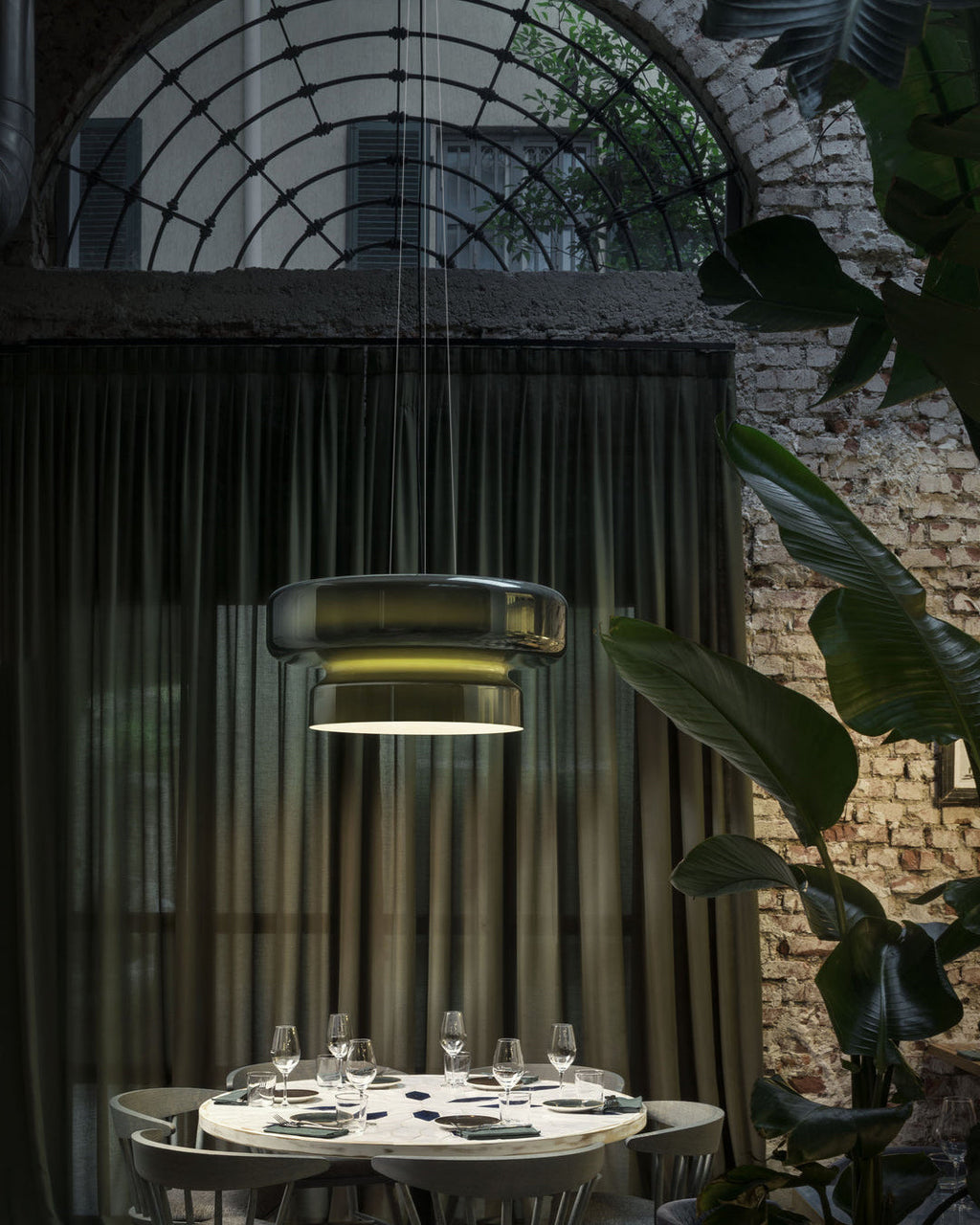 VitraGlow: Glass Pendant Light in Modern Design – Two-Tier Hanging Lamp for Living Room & Dining Room