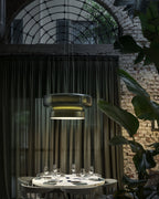 VitraGlow: Glass Pendant Light in Modern Design – Two-Tier Hanging Lamp for Living Room & Dining Room