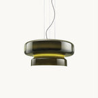 VitraGlow: Glass Pendant Light in Modern Design – Two-Tier Hanging Lamp for Living Room & Dining Room