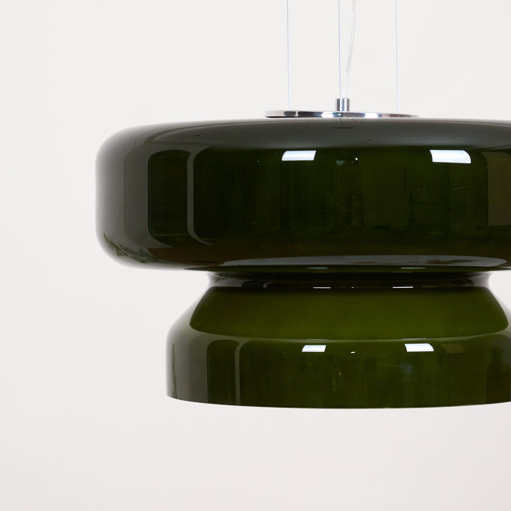 VitraGlow: Glass Pendant Light in Modern Design – Two-Tier Hanging Lamp for Living Room & Dining Room