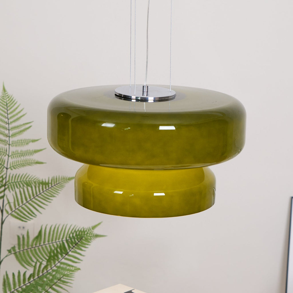 VitraGlow: Glass Pendant Light in Modern Design – Two-Tier Hanging Lamp for Living Room & Dining Room