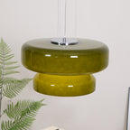 VitraGlow: Glass Pendant Light in Modern Design – Two-Tier Hanging Lamp for Living Room & Dining Room