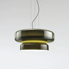 VitraGlow: Glass Pendant Light in Modern Design – Two-Tier Hanging Lamp for Living Room & Dining Room