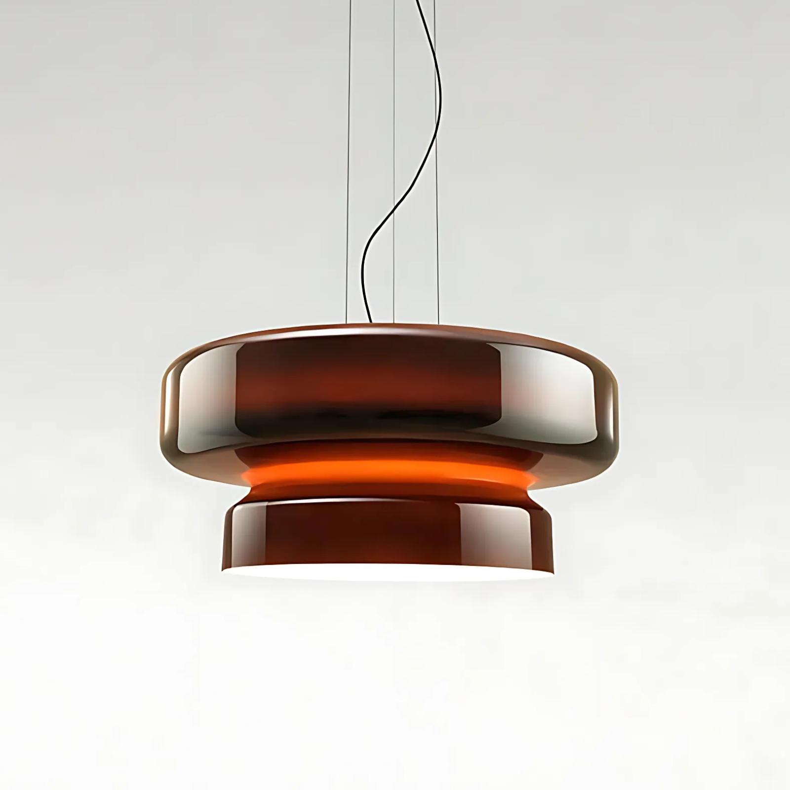 VitraGlow: Glass Pendant Light in Modern Design – Two-Tier Hanging Lamp for Living Room & Dining Room