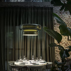 VitraGlow: Glass Pendant Light in Modern Design – Two-Tier Hanging Lamp for Living Room & Dining Room