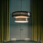 VitraGlow: Glass Pendant Light in Modern Design – Two-Tier Hanging Lamp for Living Room & Dining Room