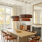 VitraGlow: Glass Pendant Light in Modern Design – Two-Tier Hanging Lamp for Living Room & Dining Room