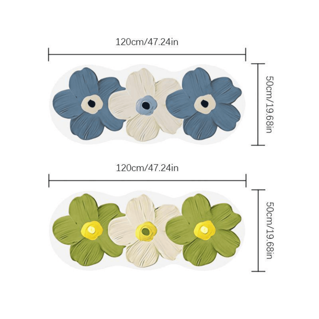 VitraNiva: Soft Non-Slip Rug with Floral Pattern – Decorative for Bedrooms, Hallways & Small Spaces