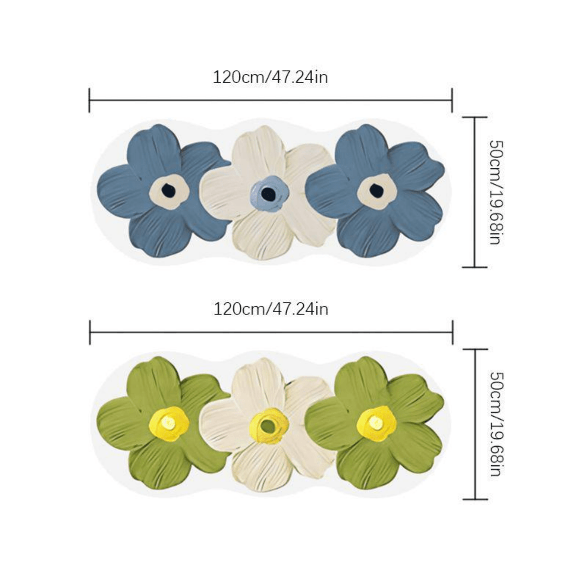 VitraNiva: Soft Non-Slip Rug with Floral Pattern – Decorative for Bedrooms, Hallways & Small Spaces