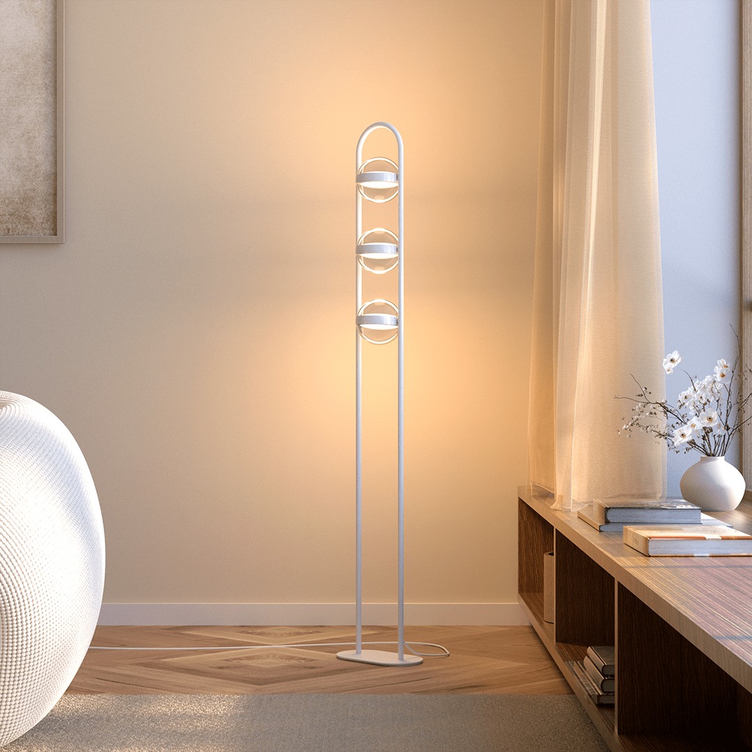 Viro LED Floor Lamp | Floating Glass Spheres, Dimming Function