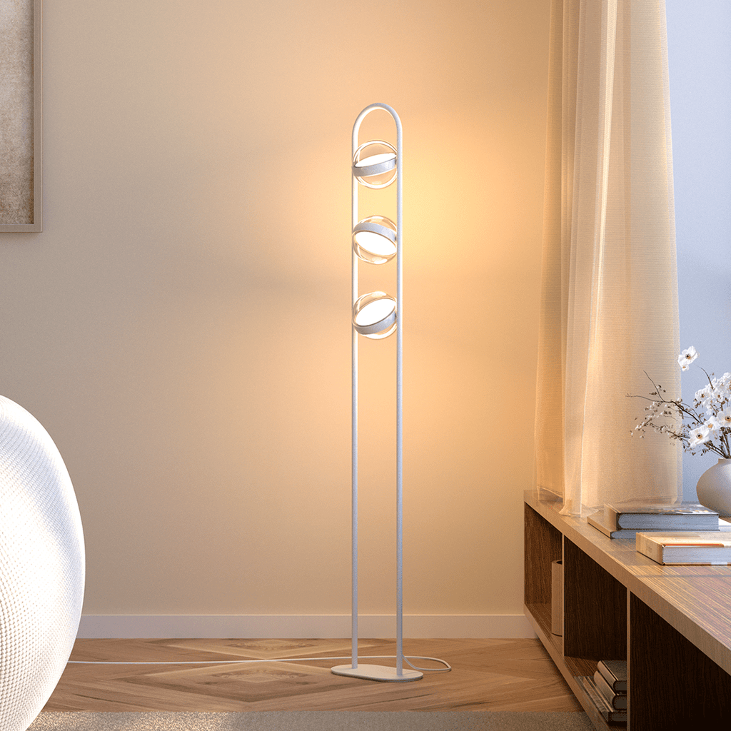 Viro LED Floor Lamp | Floating Glass Spheres, Dimming Function