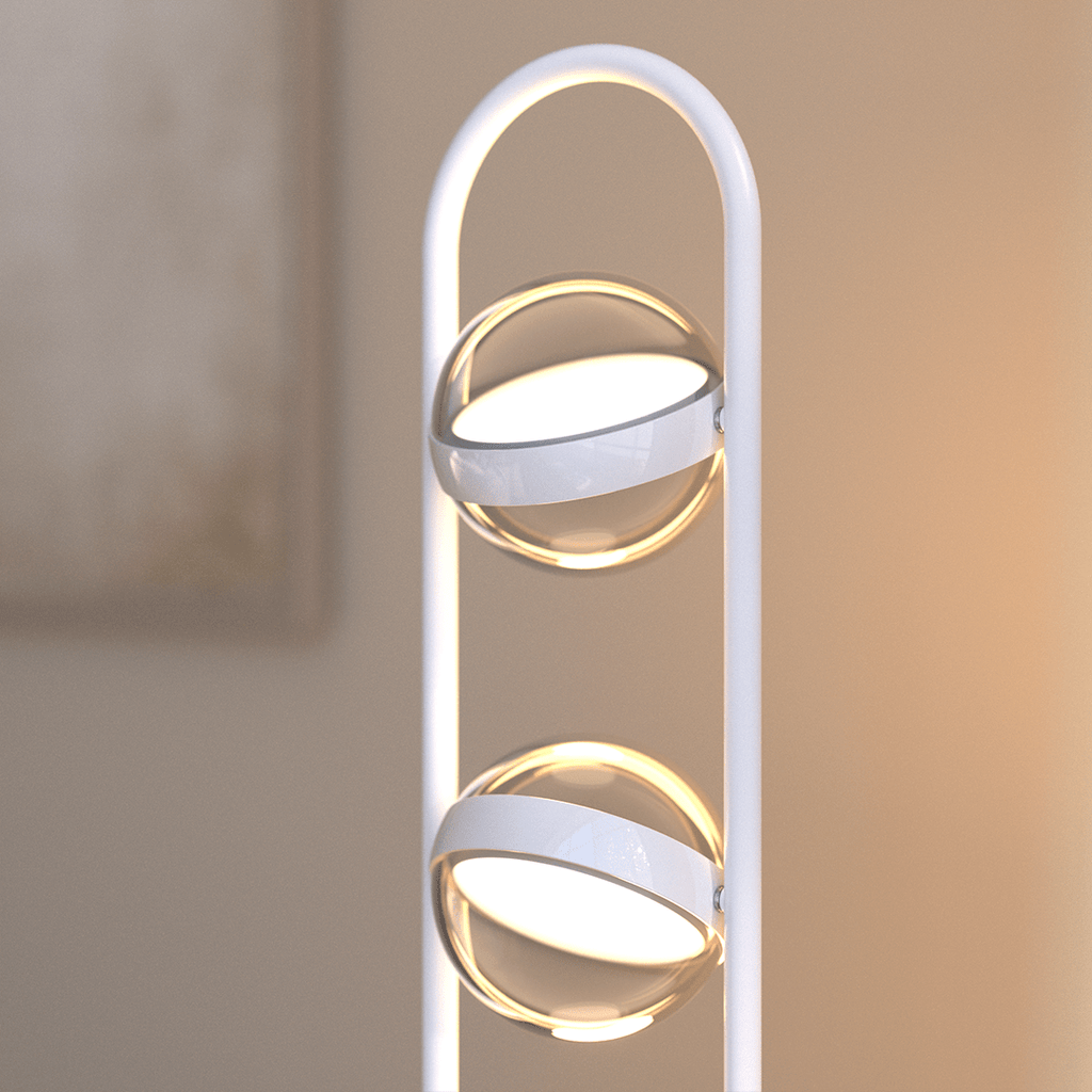 Viro LED Floor Lamp | Floating Glass Spheres, Dimming Function
