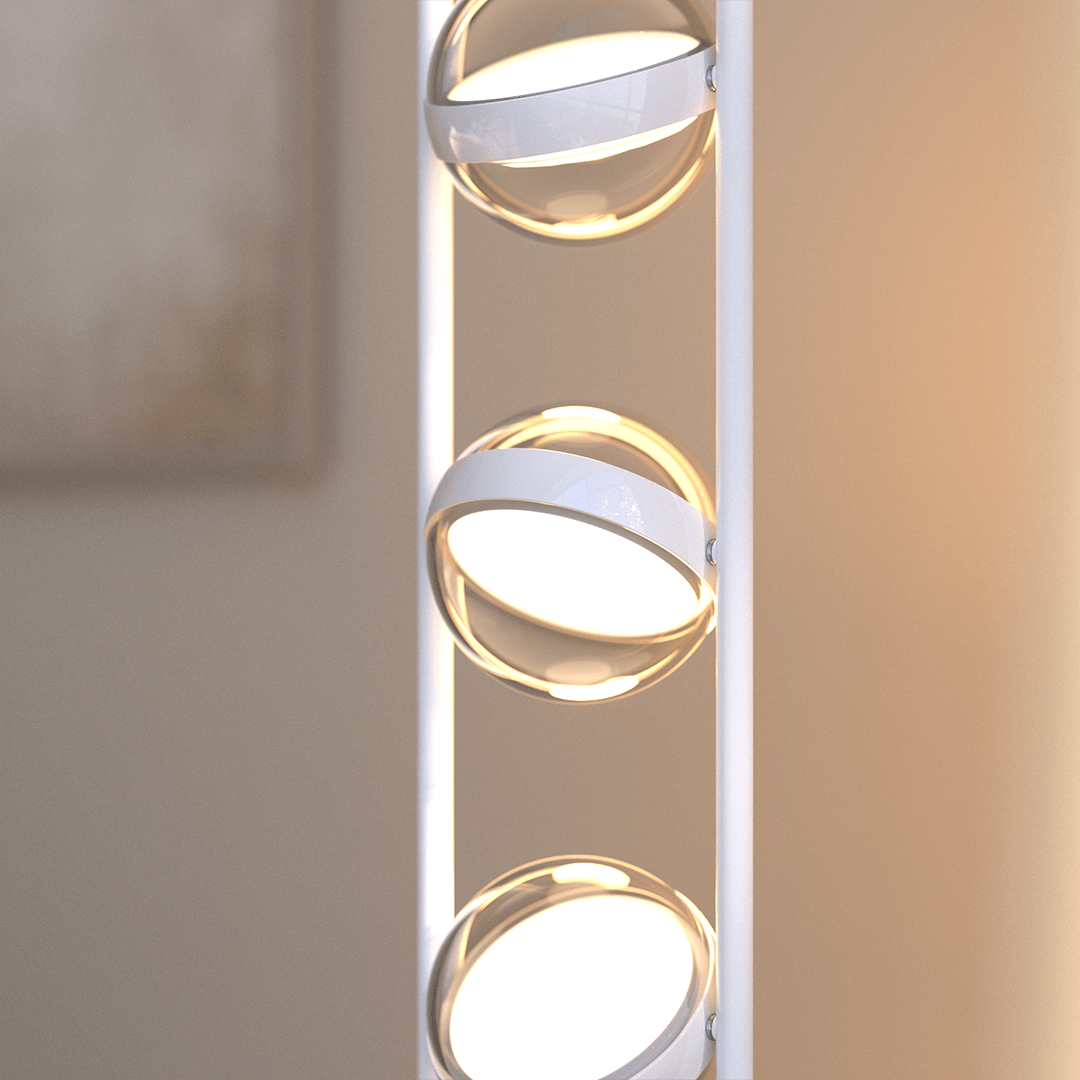 Viro LED Floor Lamp | Floating Glass Spheres, Dimming Function