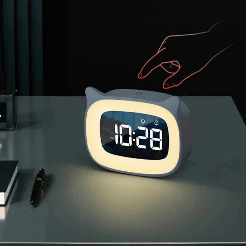 Voice Controlled LED Alarm Clock Dual Alarm Rechargeable Digital Clock