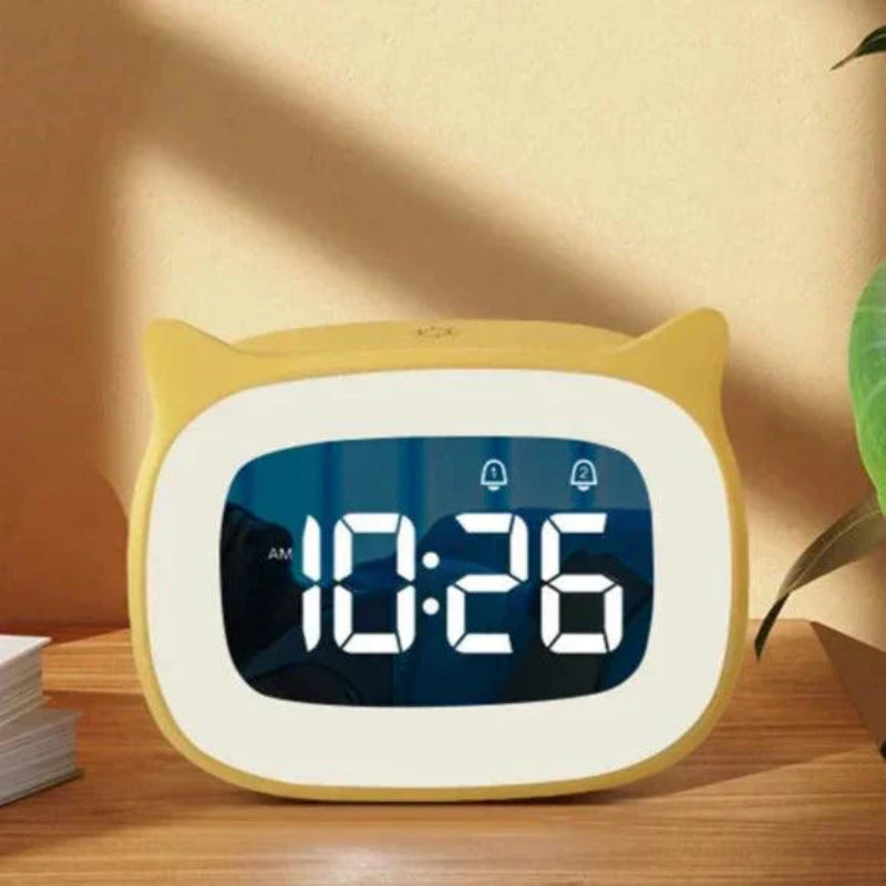 Voice Controlled LED Alarm Clock Dual Alarm Rechargeable Digital Clock