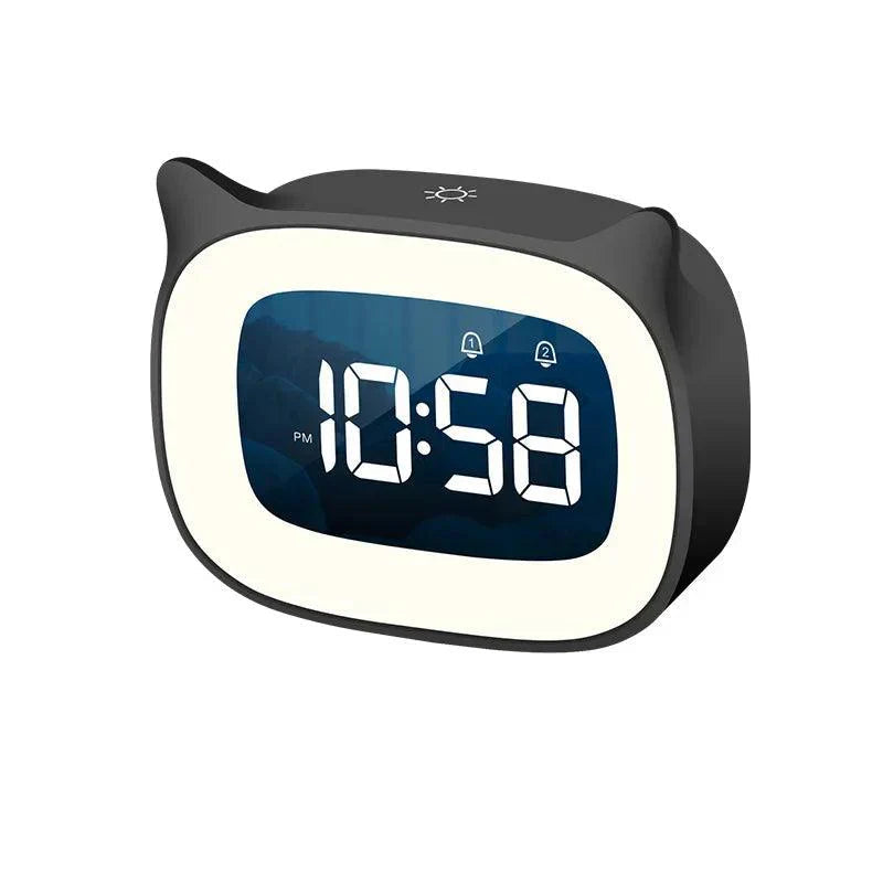 Voice Controlled LED Alarm Clock Dual Alarm Rechargeable Digital Clock