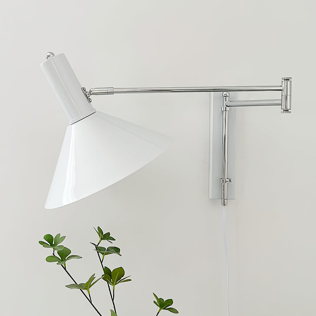 Adjustable Articulated Metal Wall Light, Plug-In