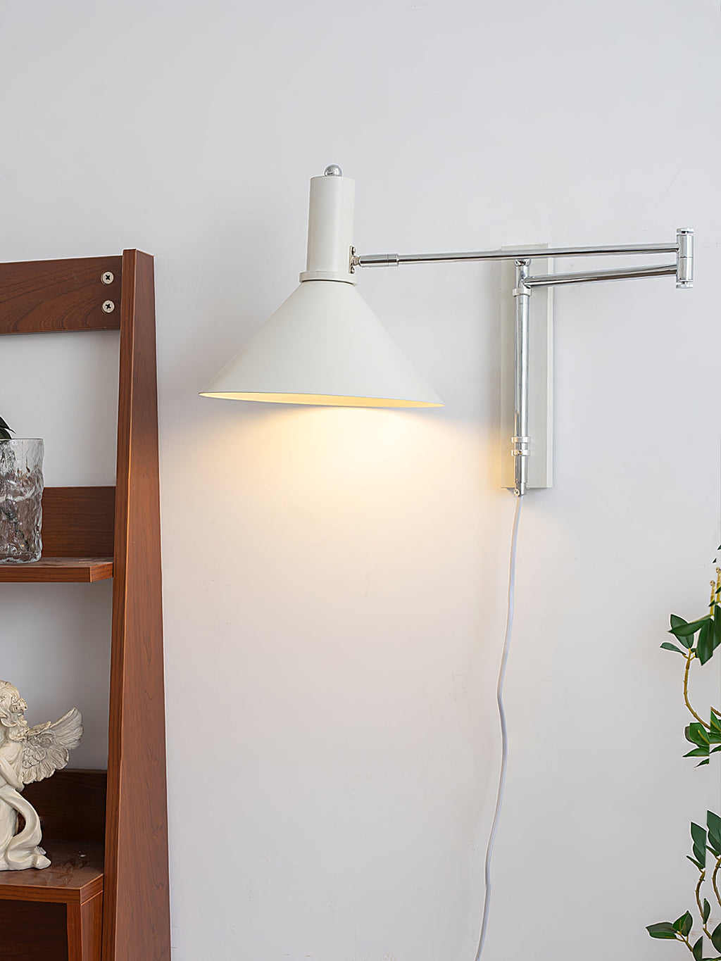 Adjustable Articulated Metal Wall Light, Plug-In