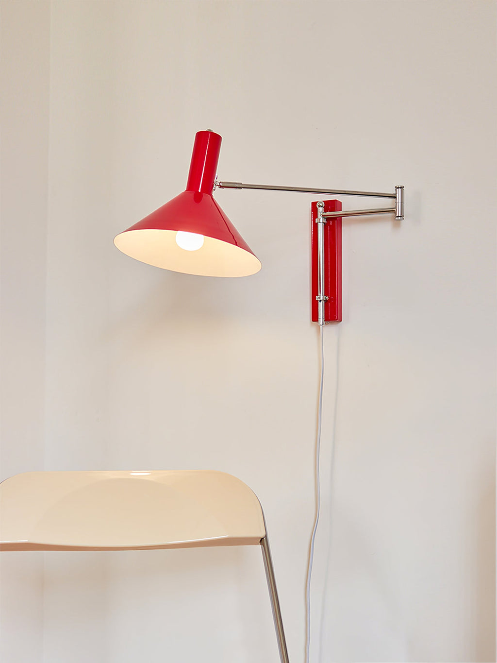 Adjustable Articulated Metal Wall Light, Plug-In