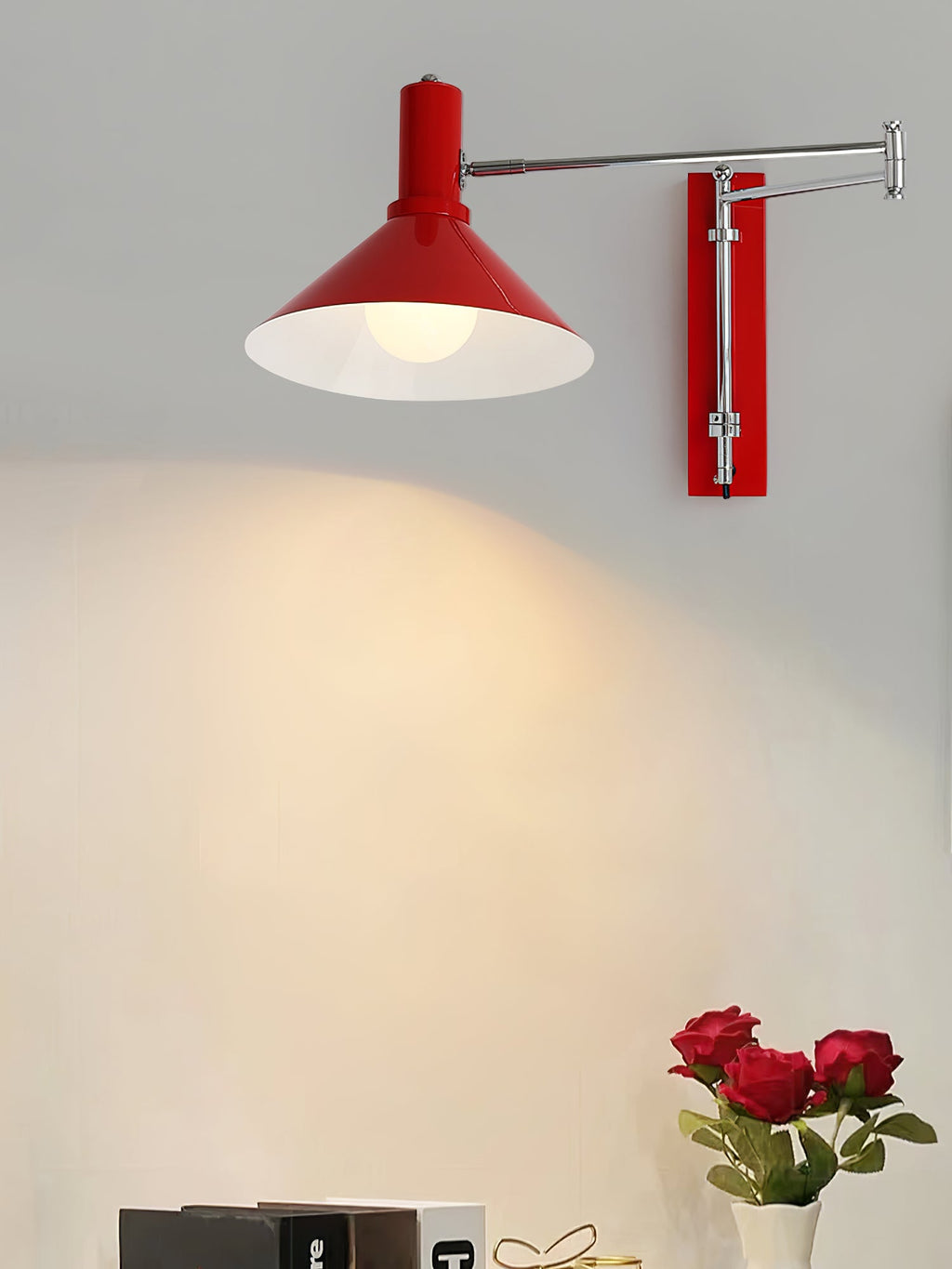 Adjustable Articulated Metal Wall Light, Plug-In