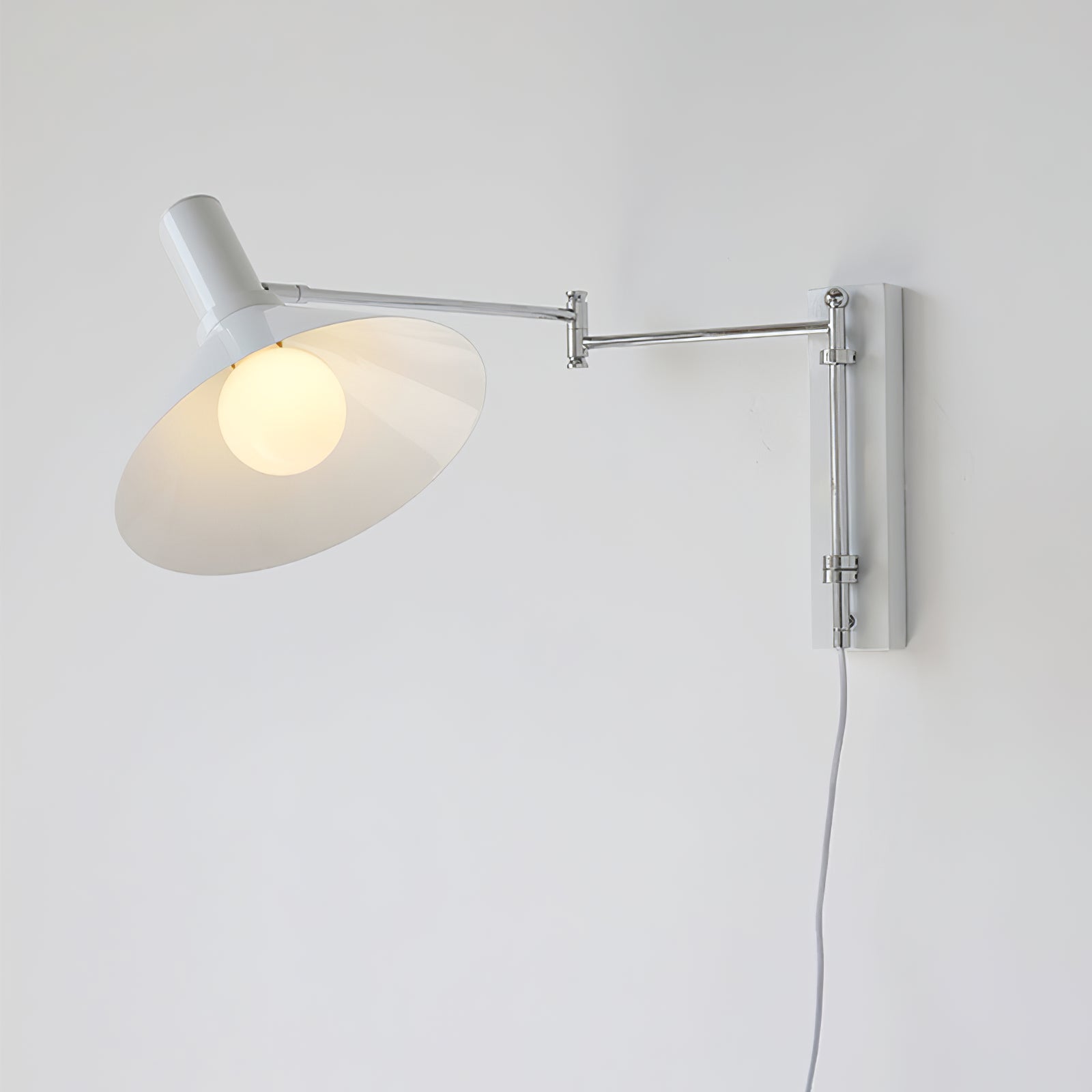 Adjustable Articulated Metal Wall Light, Plug-In