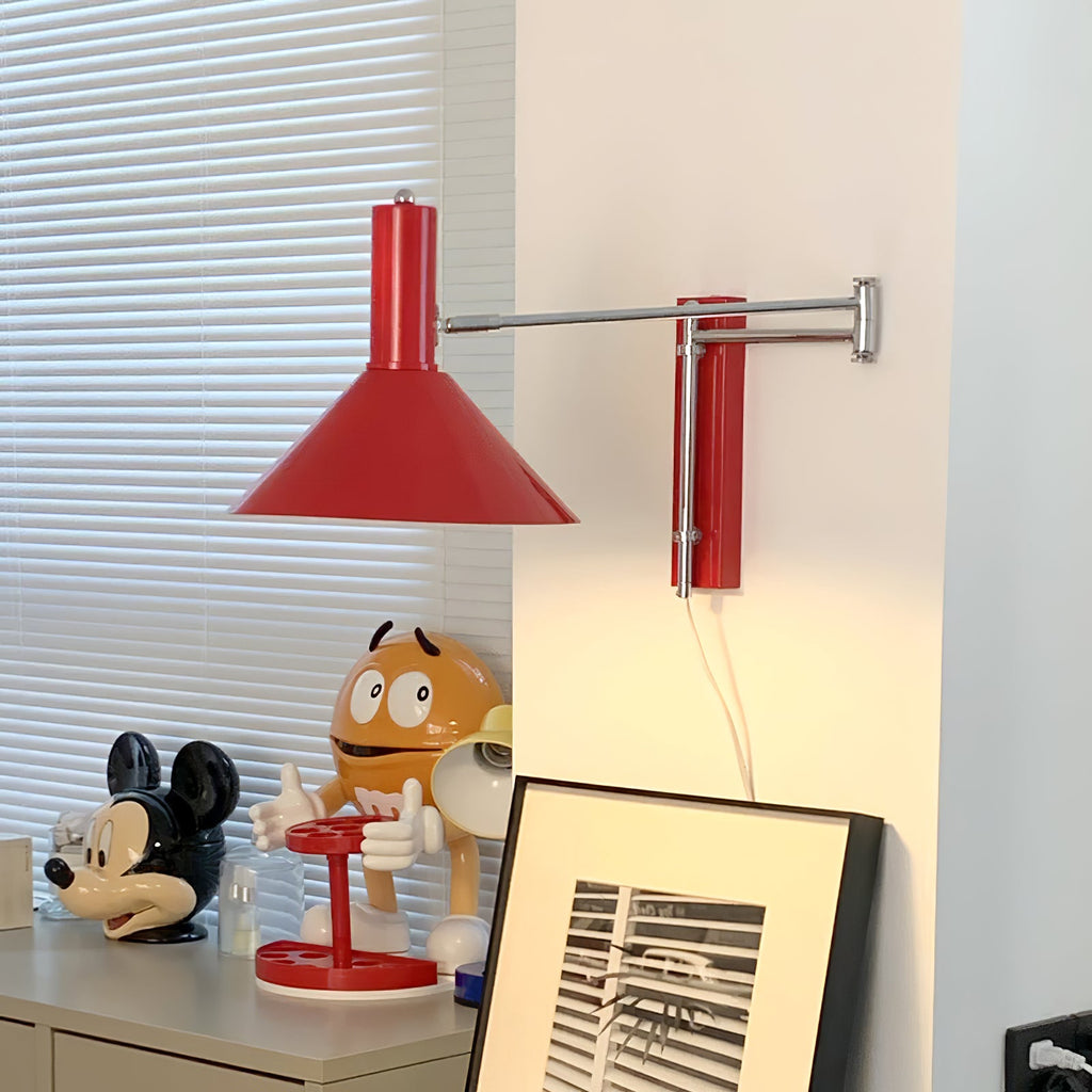 Adjustable Articulated Metal Wall Light, Plug-In