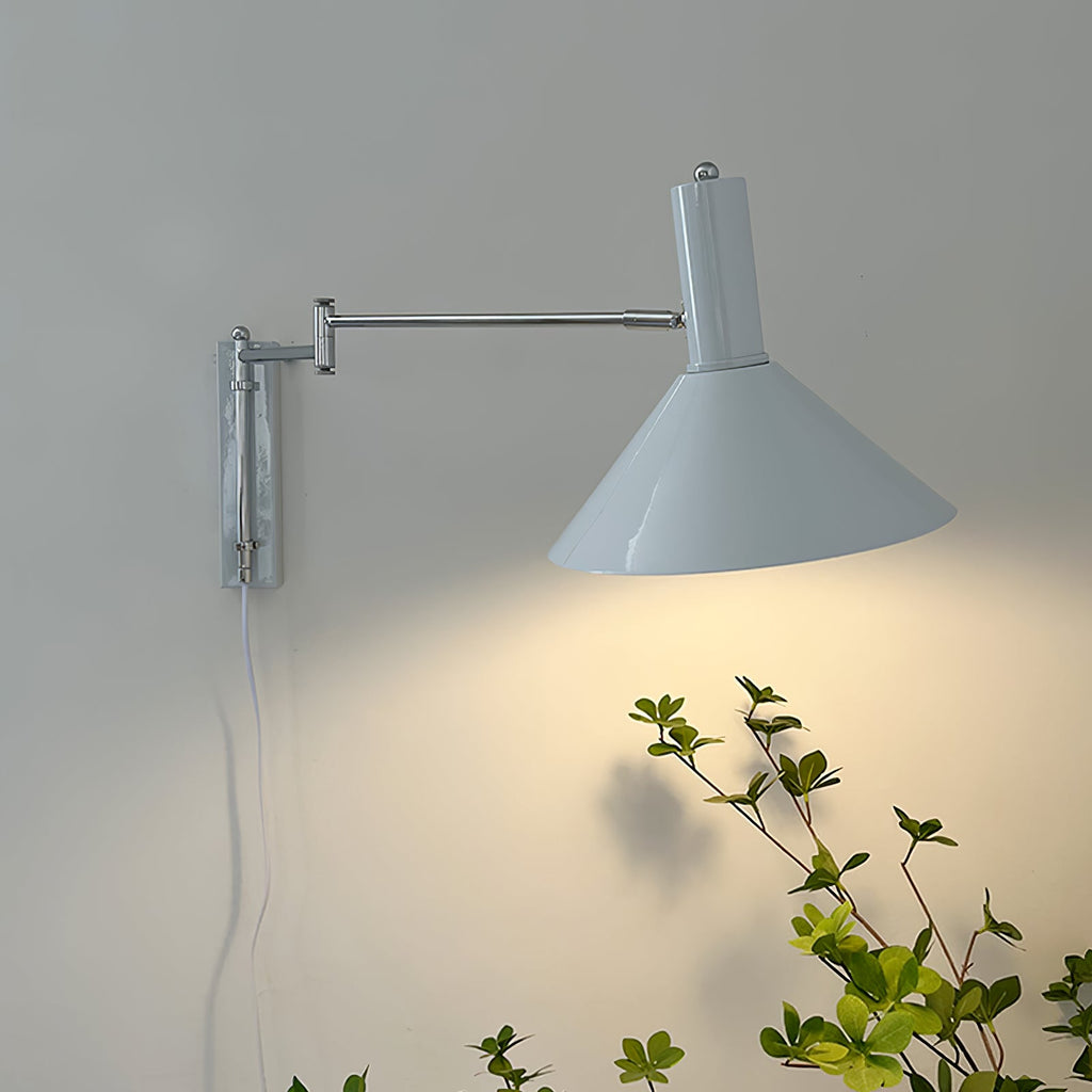 Adjustable Articulated Metal Wall Light, Plug-In