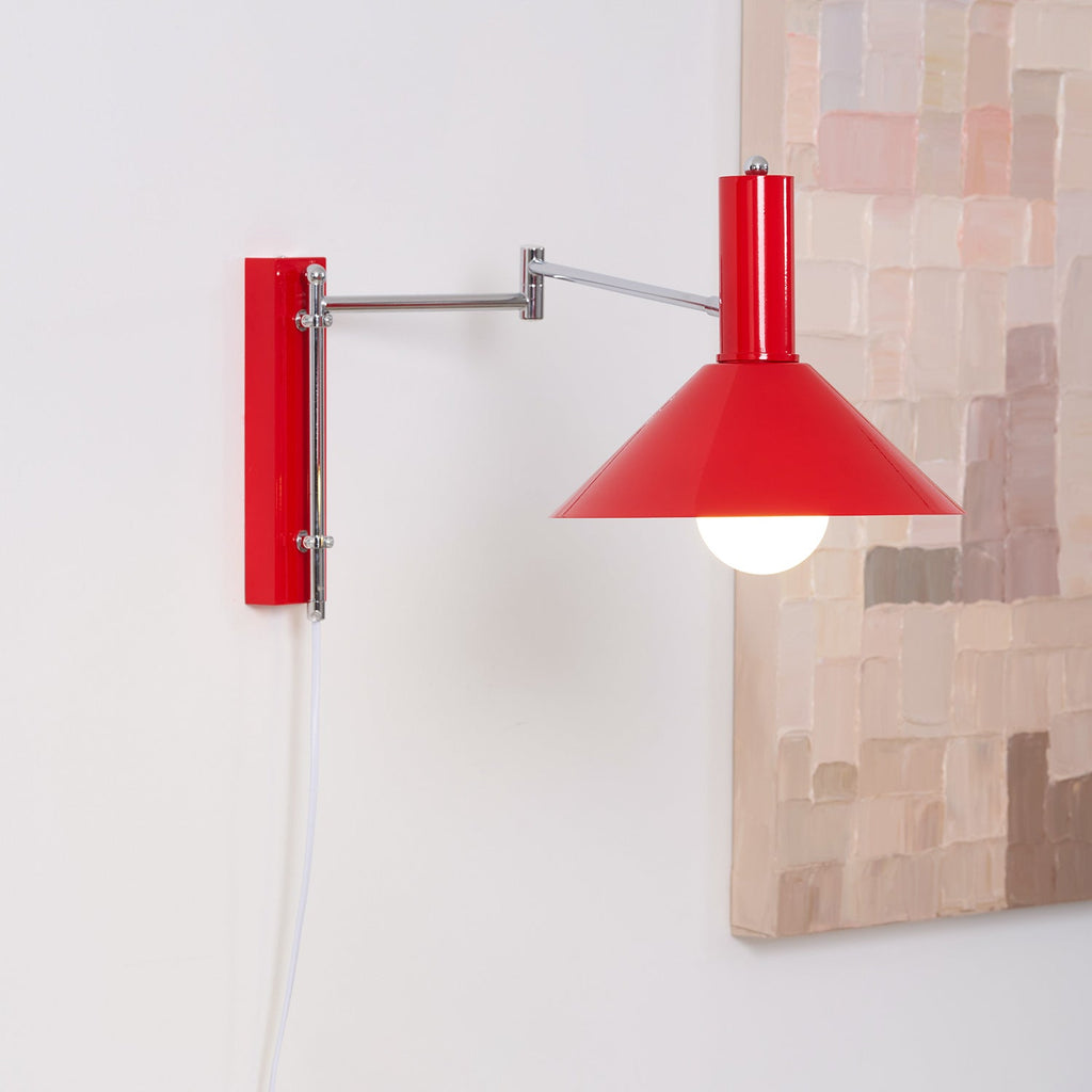 Adjustable Articulated Metal Wall Light, Plug-In