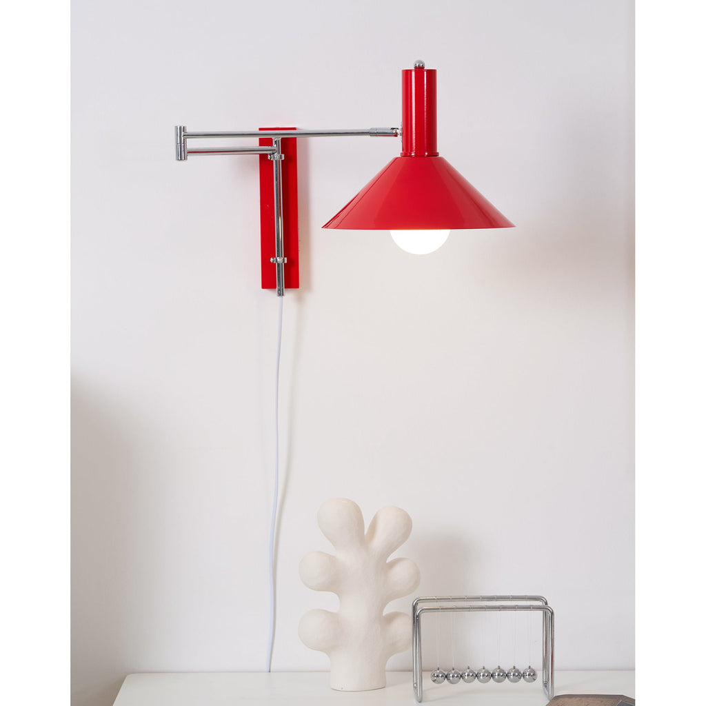 Adjustable Articulated Metal Wall Light, Plug-In