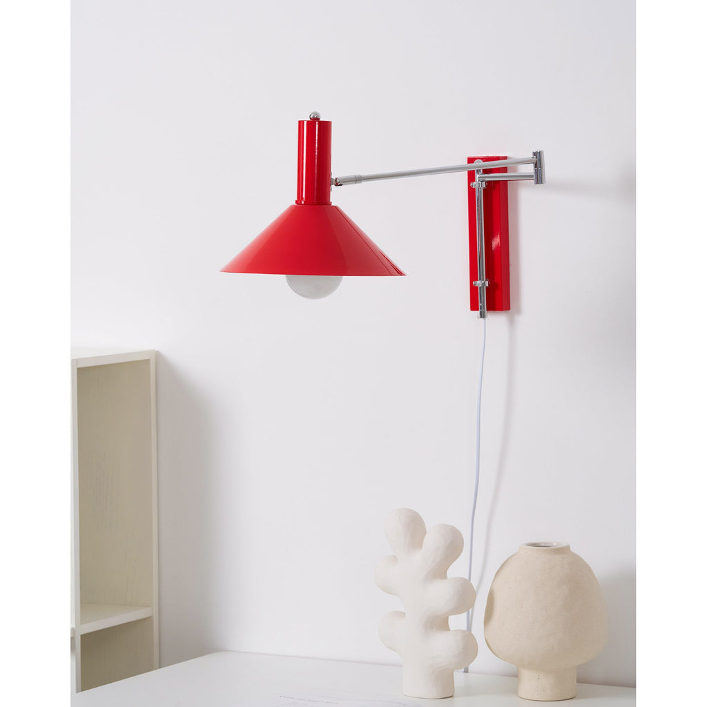 Adjustable Articulated Metal Wall Light, Plug-In